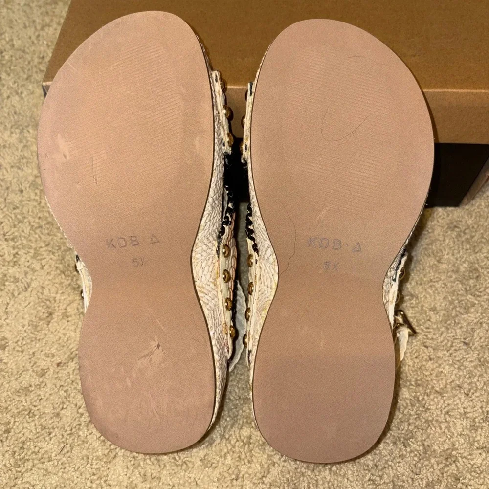 Kelsi Dagger Brooklyn Pace Raffia Anthropologie Wedge Sandals neutral 6.5 M‎